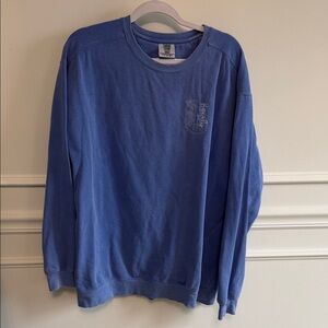 Comfort Colors Blue Crewneck Howdy Boot Embroidery Sweatshirt